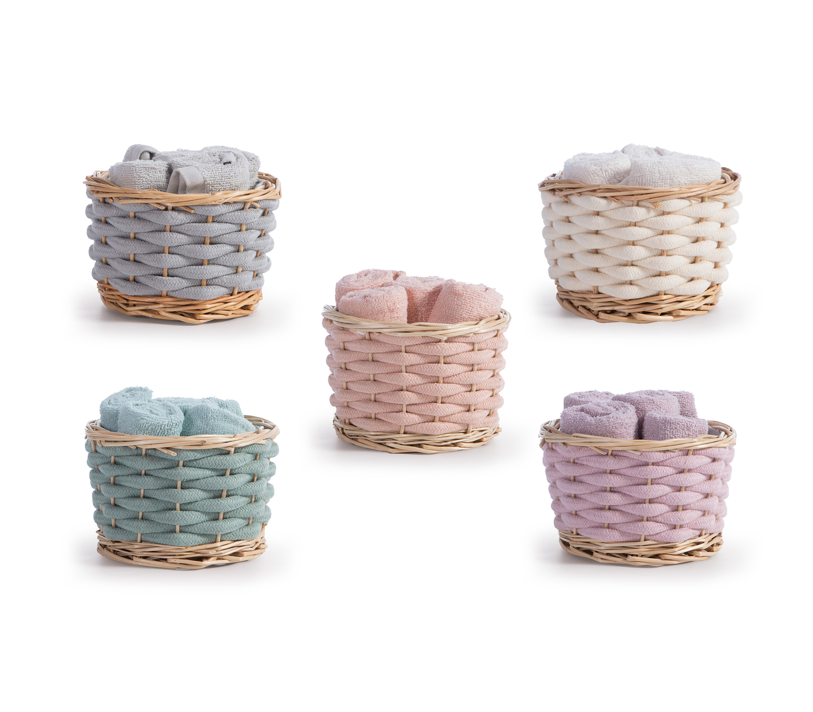Διακοσμητικό Καλάθι Με Λαβέτες Nef-Nef Homeware Borra Lilac