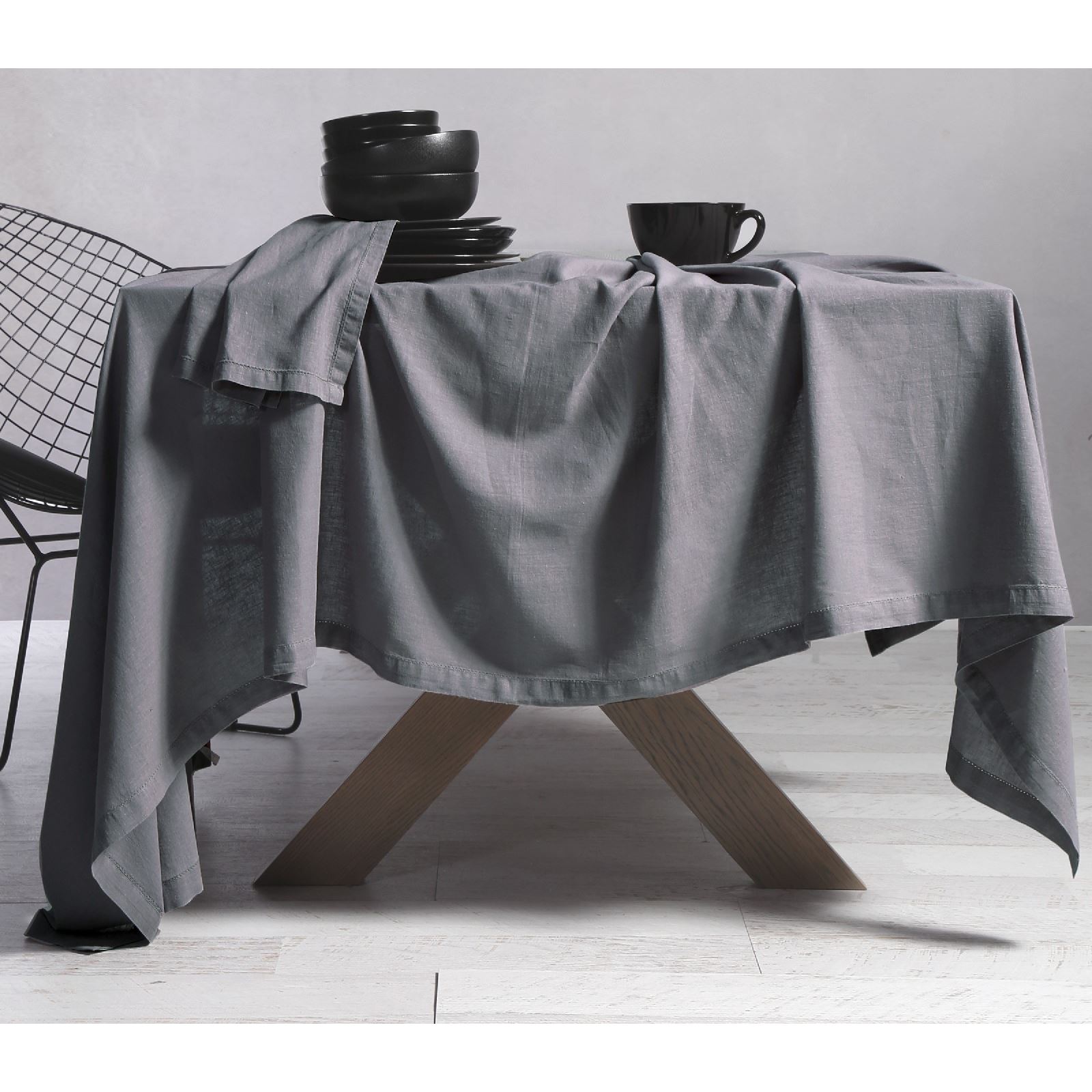 Τραπεζομάντηλο (150x300) Nef-Nef Cotton-Linen Grey  