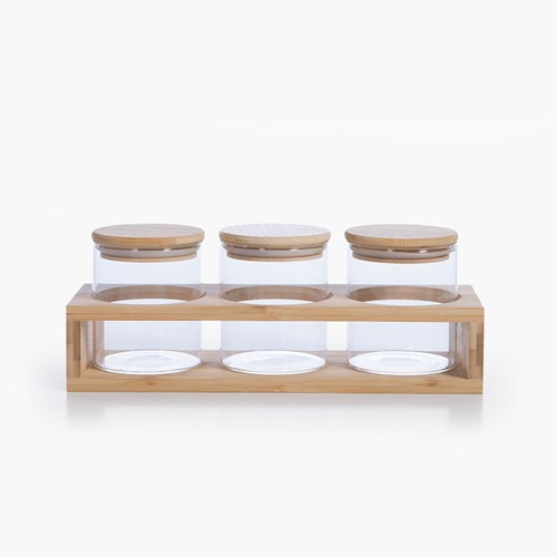 Βάζο Με Καπάκι Nef-Nef Homeware Fonten (3τμχ) 8X9,2-10,3