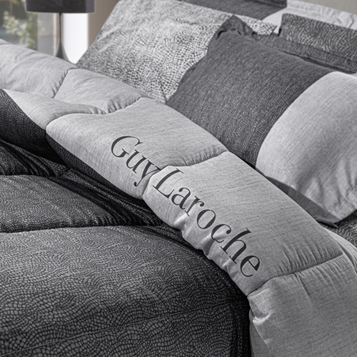 Παπλωματοθήκη Yπέρδιπλη Guy Laroche (Σετ) Safari Suede Anthracite 225X245