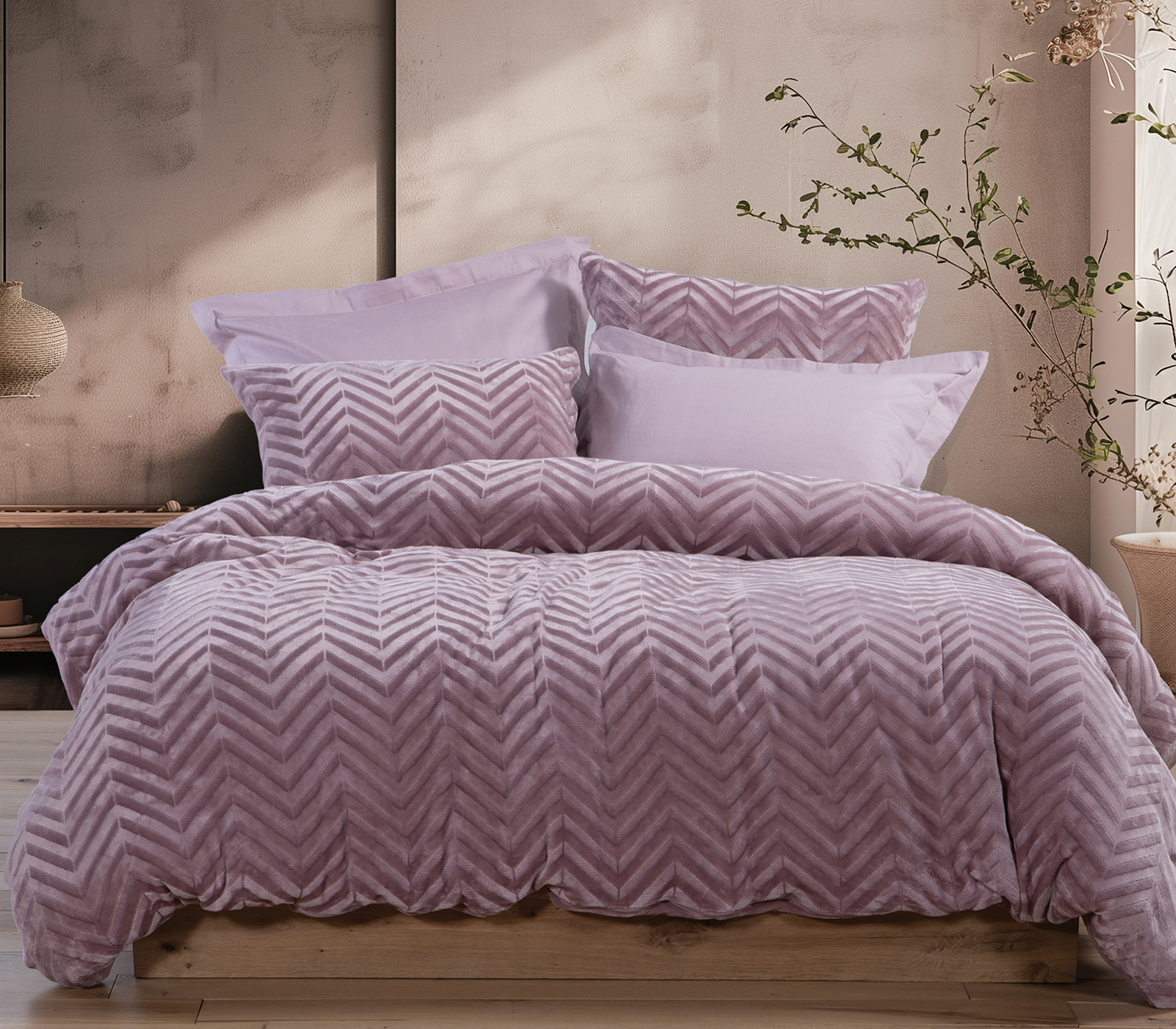Παπλωματοθήκη Μονή Nef-Nef Homeware (Σετ) Carmen 160X220 Rose