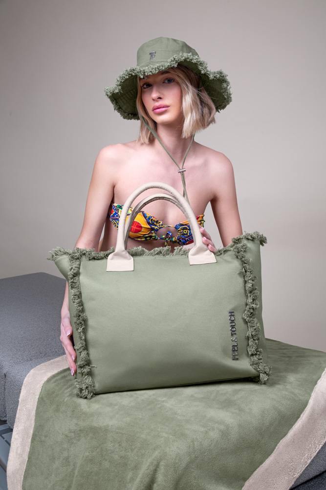 Τσάντα Ώμου Feel & Touch Caribbean Khaki/Ammos 