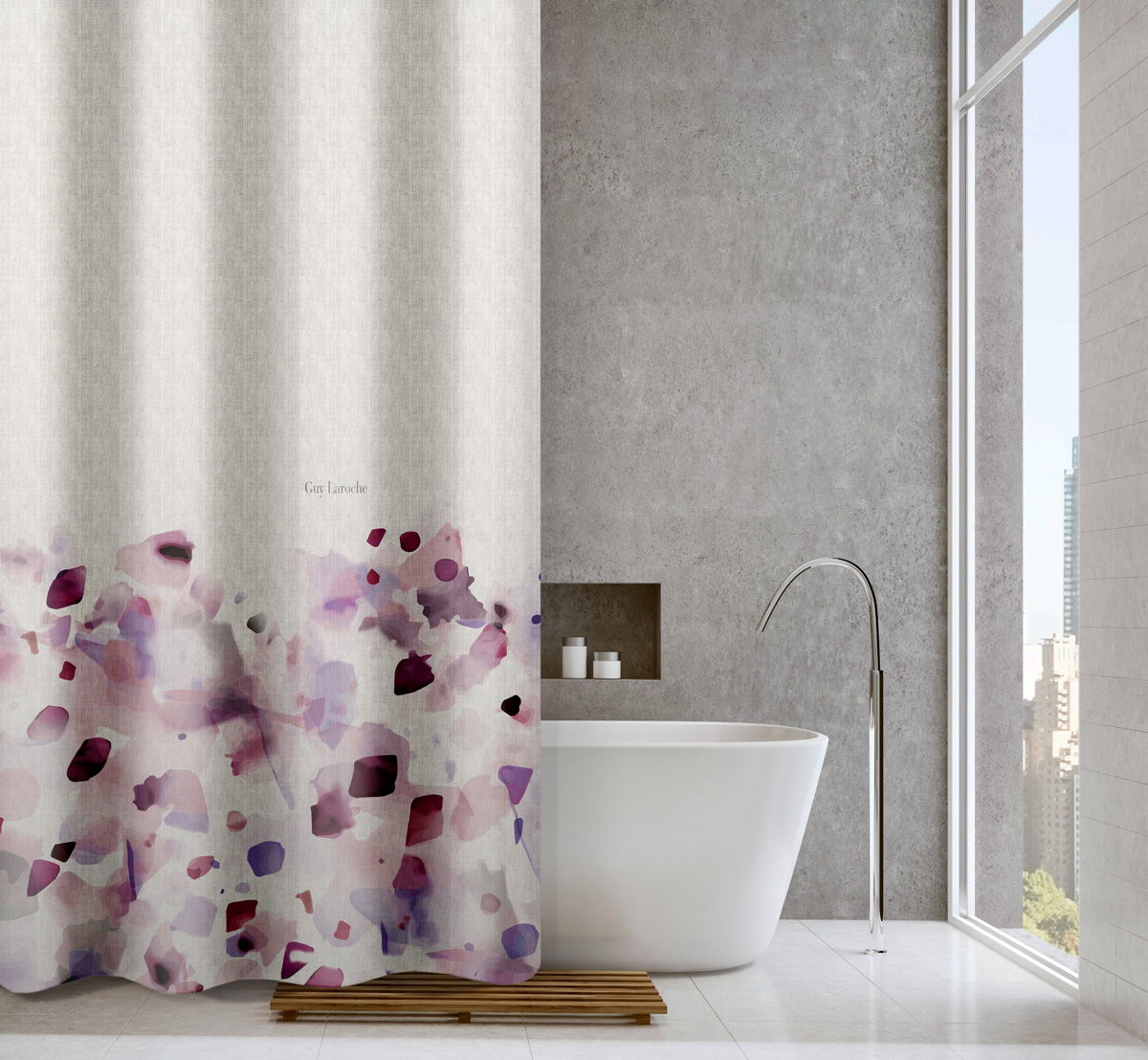 Κουρτίνα Μπάνιου Guy Laroche Carmel Μelanze 240X185