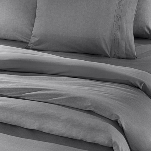 Σεντόνι Υπέρδιπλο Μεμονωμένο Guy Laroche Color Plus Anthracite 160X200+32 Με Λάστιχο