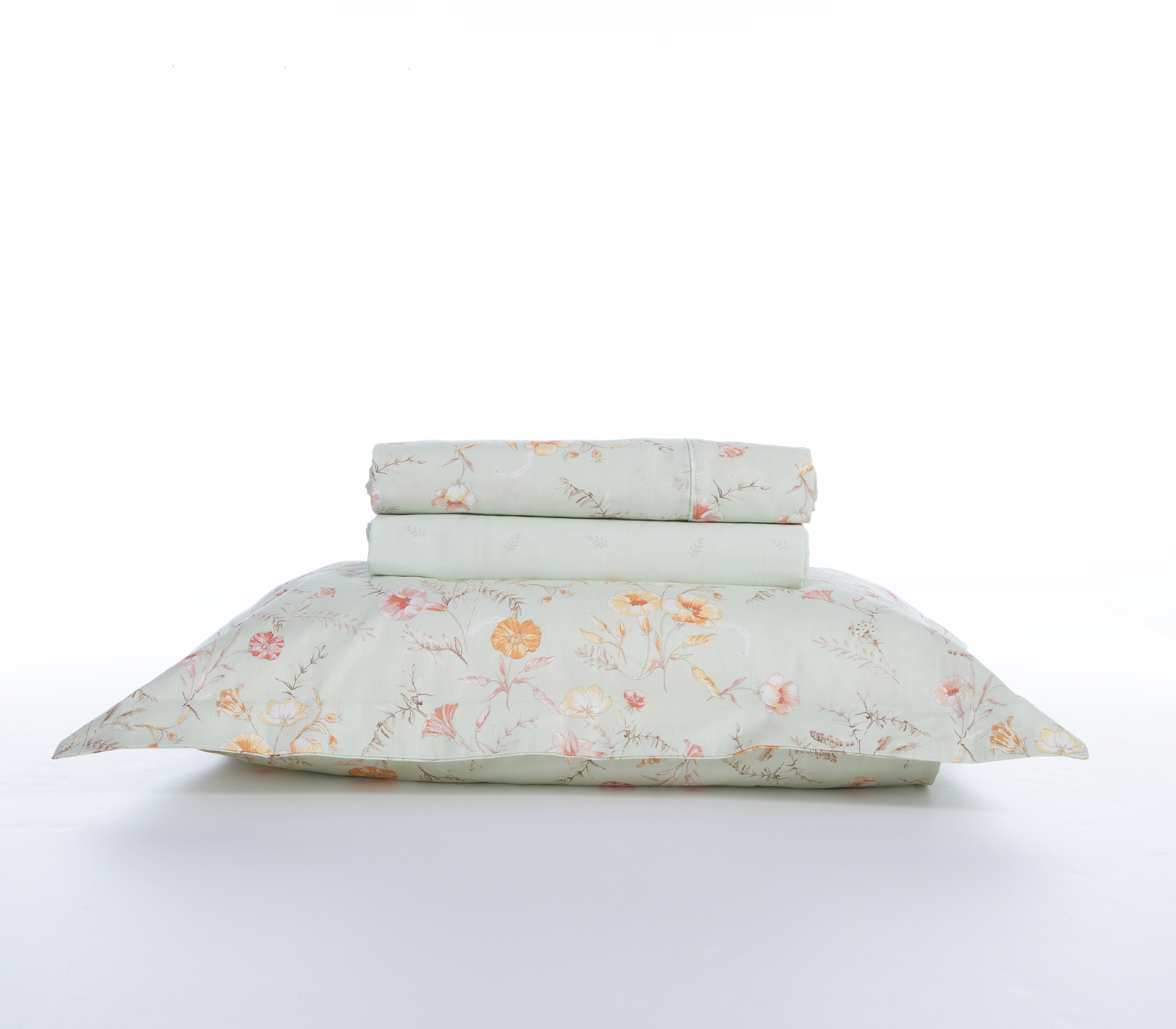 Σεντόνια Υπέρδιπλα Βαμβακοσατέν Nef-Nef Homeware (Σετ) Mimosa 240X270 Green