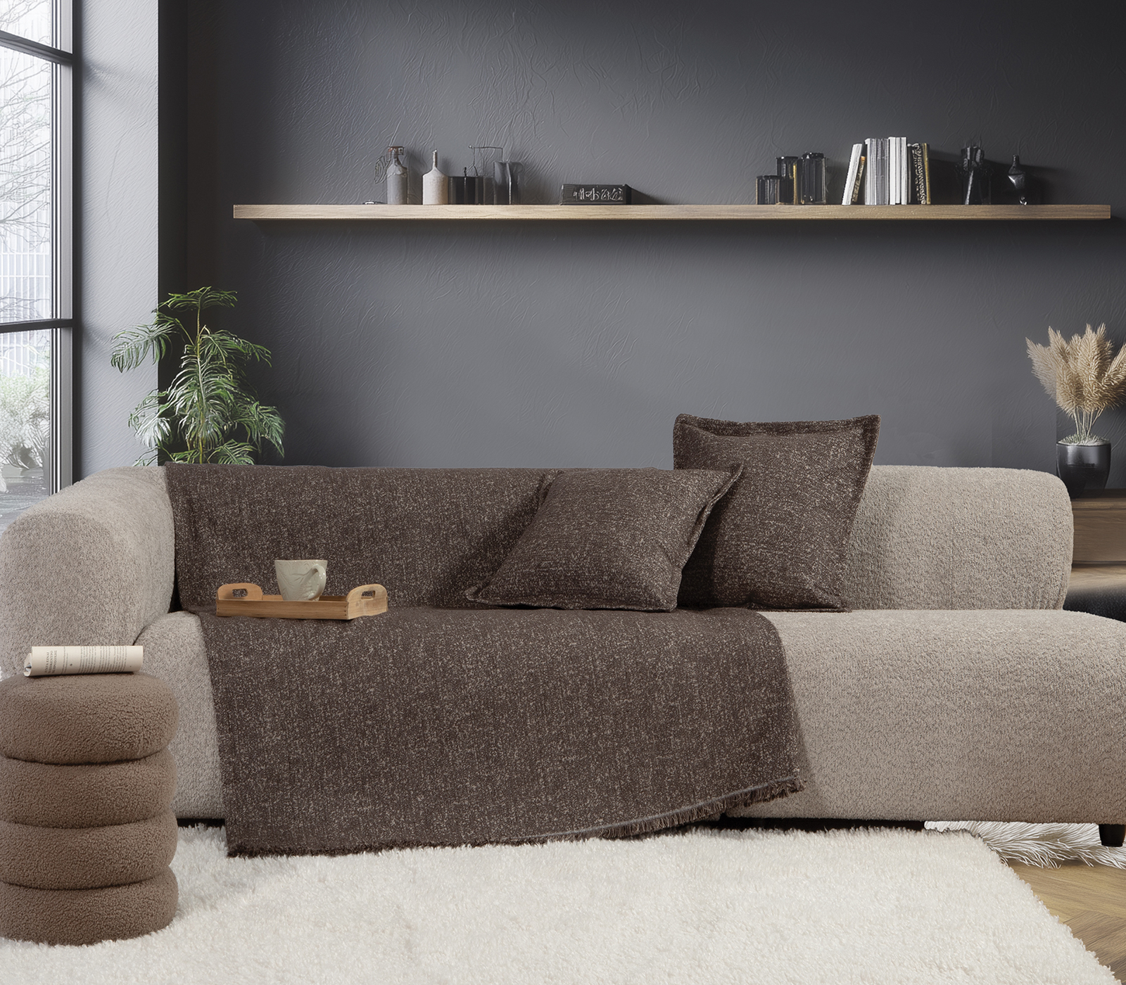 Ριχτάρι Πολυθρόνας Nef-Nef Homeware Alamo 25 170X180 Brown
