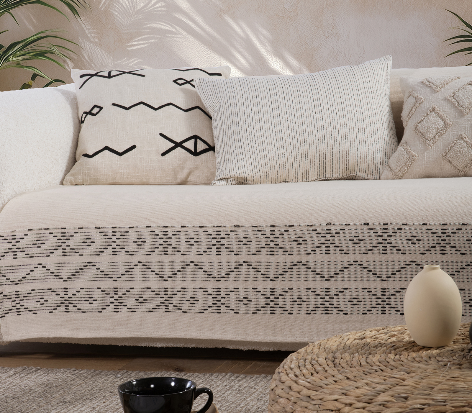 Ριχτάρι Πολυθρόνας Nef-Nef Homeware Create 180x180 Ecru 