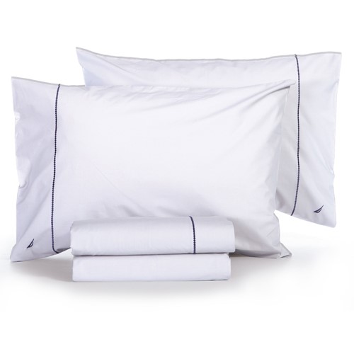 Σεντόνια Διπλά Nef-Nef Homeware (Σετ) Nautica - Nau Wave Solid 200Χ270 White