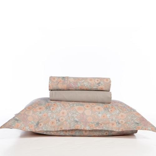 Σεντόνια Υπέρδιπλα Βαμβακοσατέν Nef-Nef Homeware Alystran 240x270 Grey