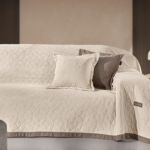 Ριχτάρι Πολυθρόνας Guy Laroche Avalon Cream 170x150 + Μαξιλάρι 42X42+3