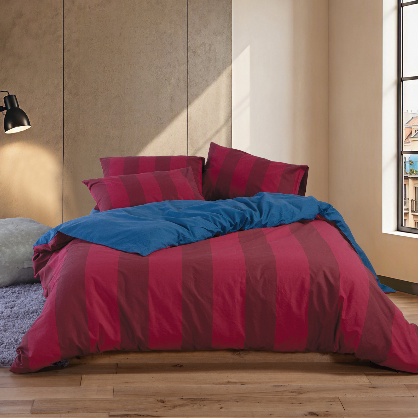 Mονή Παπλωματοθήκη Nef-Nef Homeware (Σετ) Βαμβακερή Casual Vertia 170x240 Bοrdo