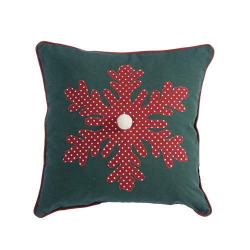 Χριστουγεννιάτικο Διακοσμητικό Μαξιλάρι Nef-Nef Happy Snowflake 45X45 Green