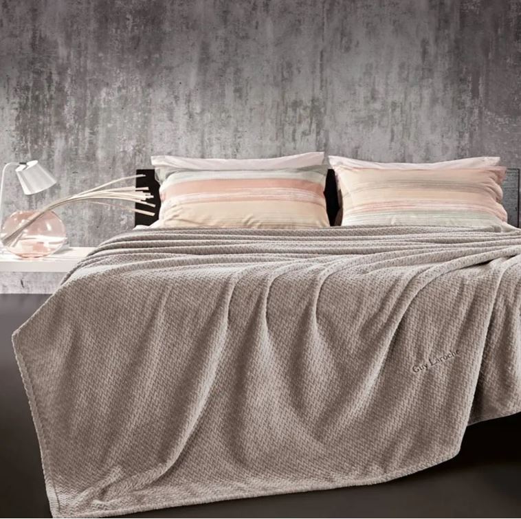 Κουβέρτα Fleece Υπέρδιπλη Guy Laroche (Σετ) 220X240 Rombus Wenge