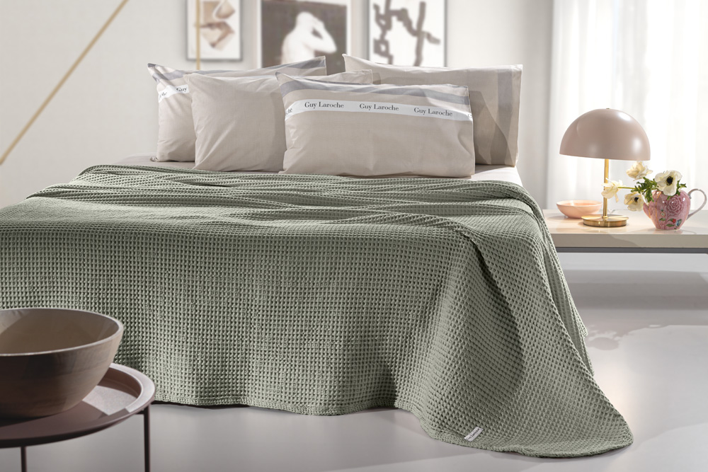  Κουβέρτα Πικέ Μονή Guy Laroche Eternity Olive 160X240