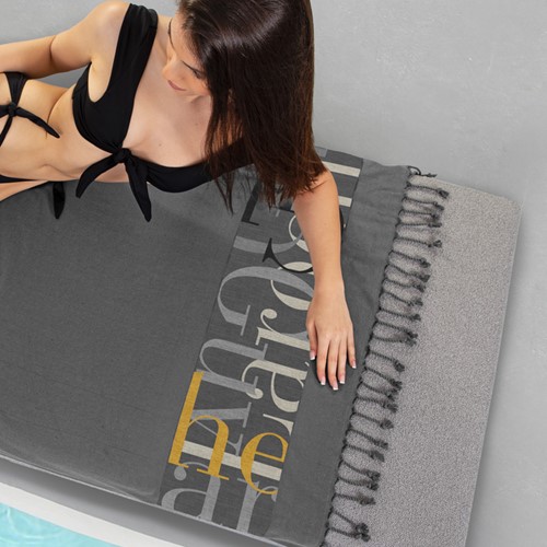 Πετσέτα Θαλάσσης Guy Laroche Pestemal 25 Anthracite 90x170