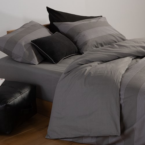 Παπλωματοθήκη Μονή Nef-Nef Homeware (Σετ) Casual Stripe 170Χ240 Grey