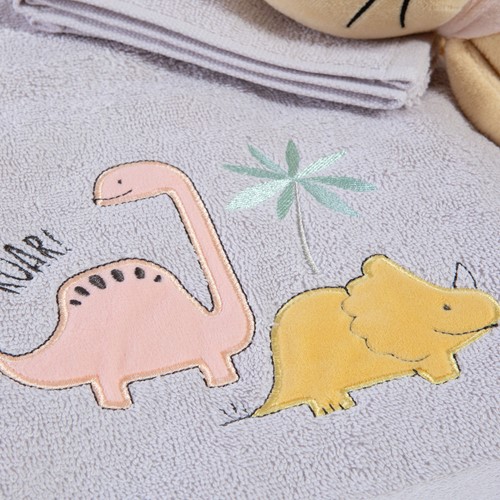Παιδικές Πετσέτες Nef-Nef Homeware (2ΤΜΧ) Dinosaur Art Wind Grey