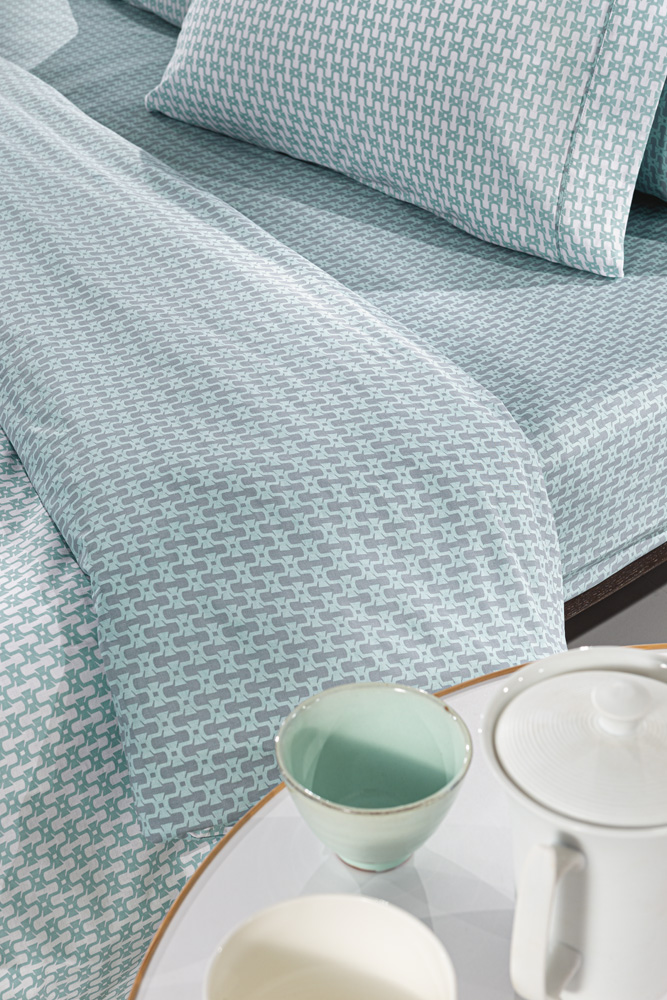 Σετ Σεντόνια Mονά Guy Laroche Vesta Aqua 100x200+32 (Με Λάστιχο) 