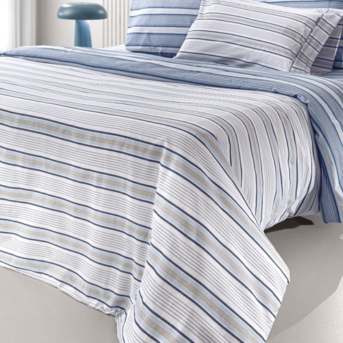 Σεντόνια King Size Guy Laroche ( Σετ) Pinstripe Denim 170X200+32 Mε Λάστιχο