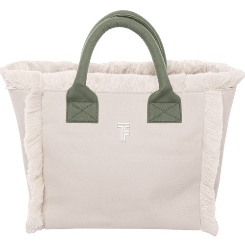 Τσάντα Χειρός Θαλάσσης Feel & Touch Caribbean Ammos/Khaki 26x24x16cm