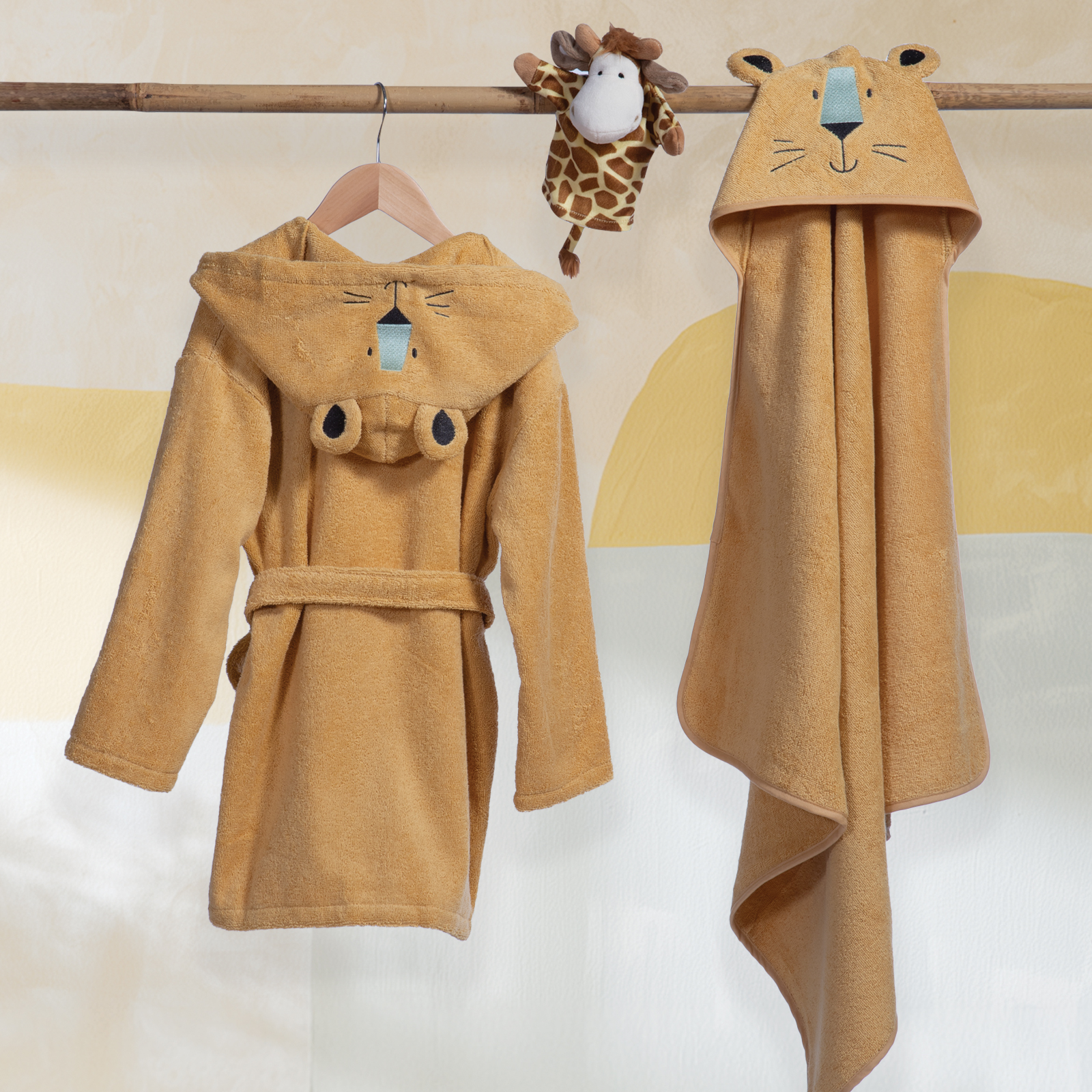 Βρεφικό Μπουρνούζι Nef-Nef Homeware Wild Company Υellow Age 4