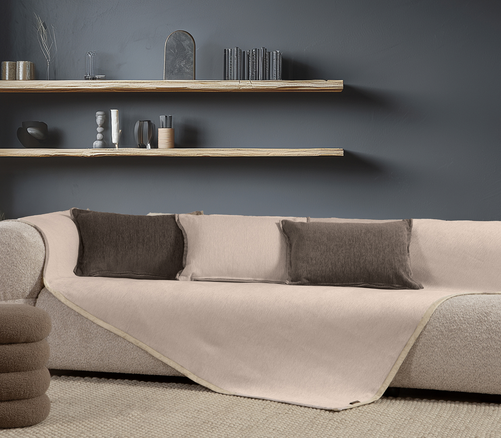 Ριχτάρι Πολυθρόνας Nef-Nef Homeware New Tanger 180x180 Beige/Ecru 