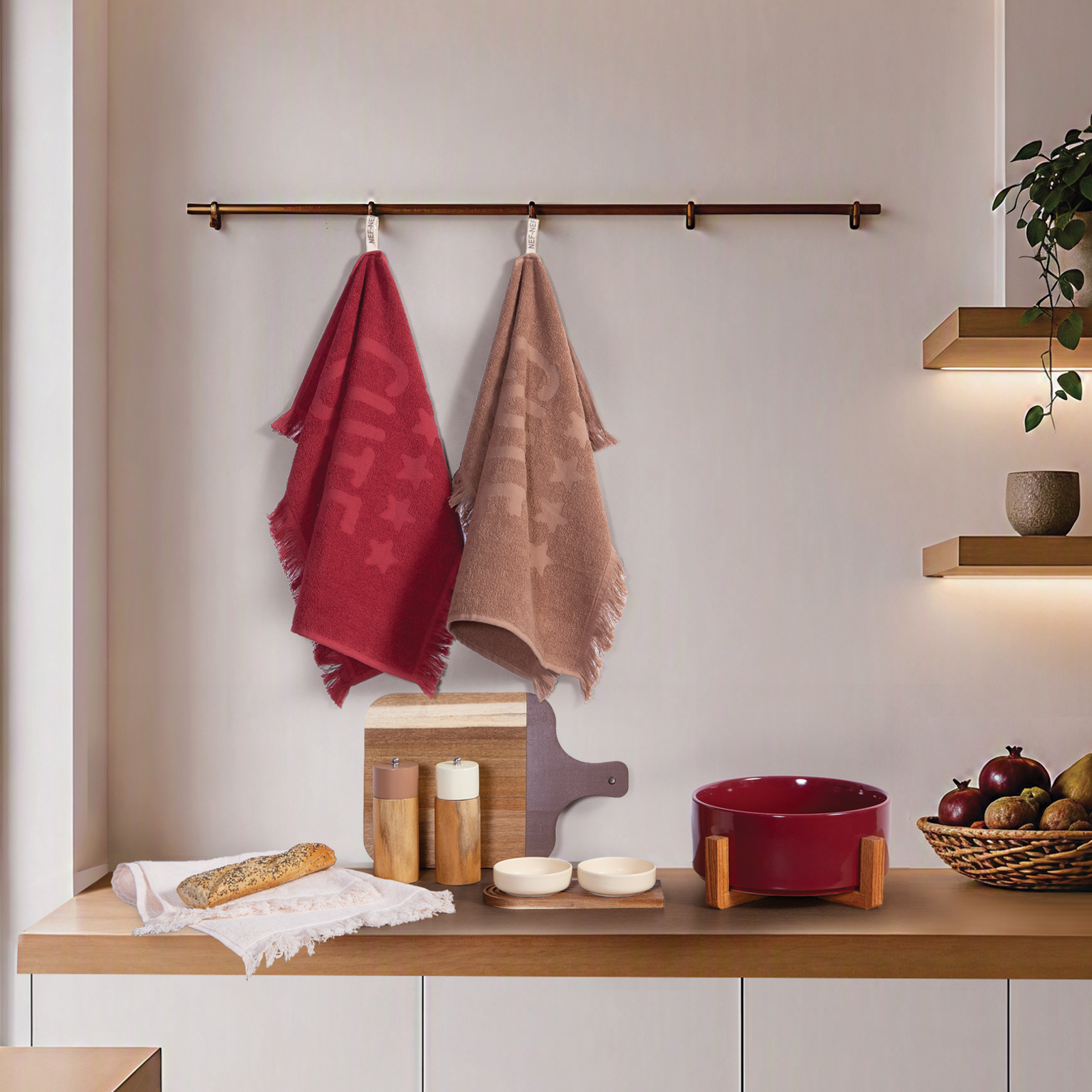 Ποτηρόπανο Cute Chef Nef-Nef Homeware 50x50 Brown