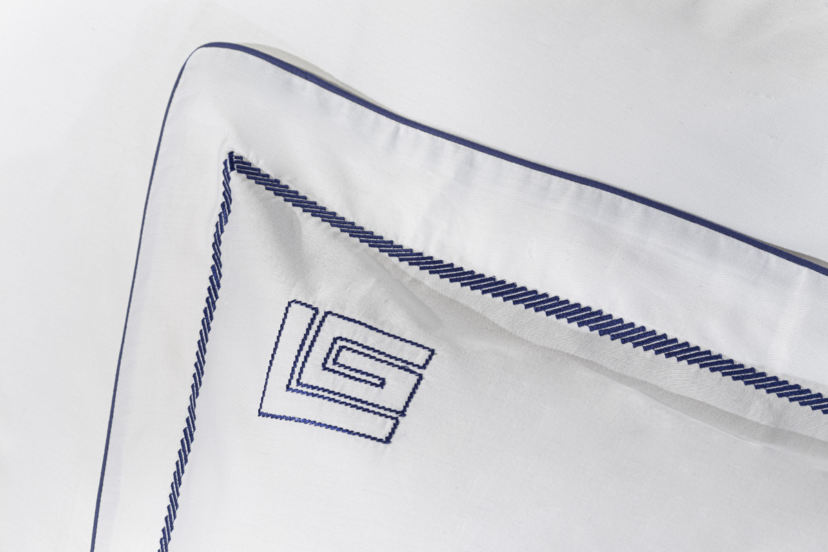 Σεντόνια King Size Guy Laroche (Σετ) Elite White/Marine 270X280