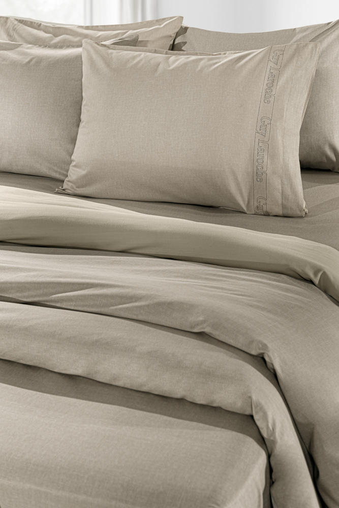 Σεντόνι Διπλό Μεμονωμένο Guy Laroche Color Plus Taupe 140X200+32 Με Λάστιχο