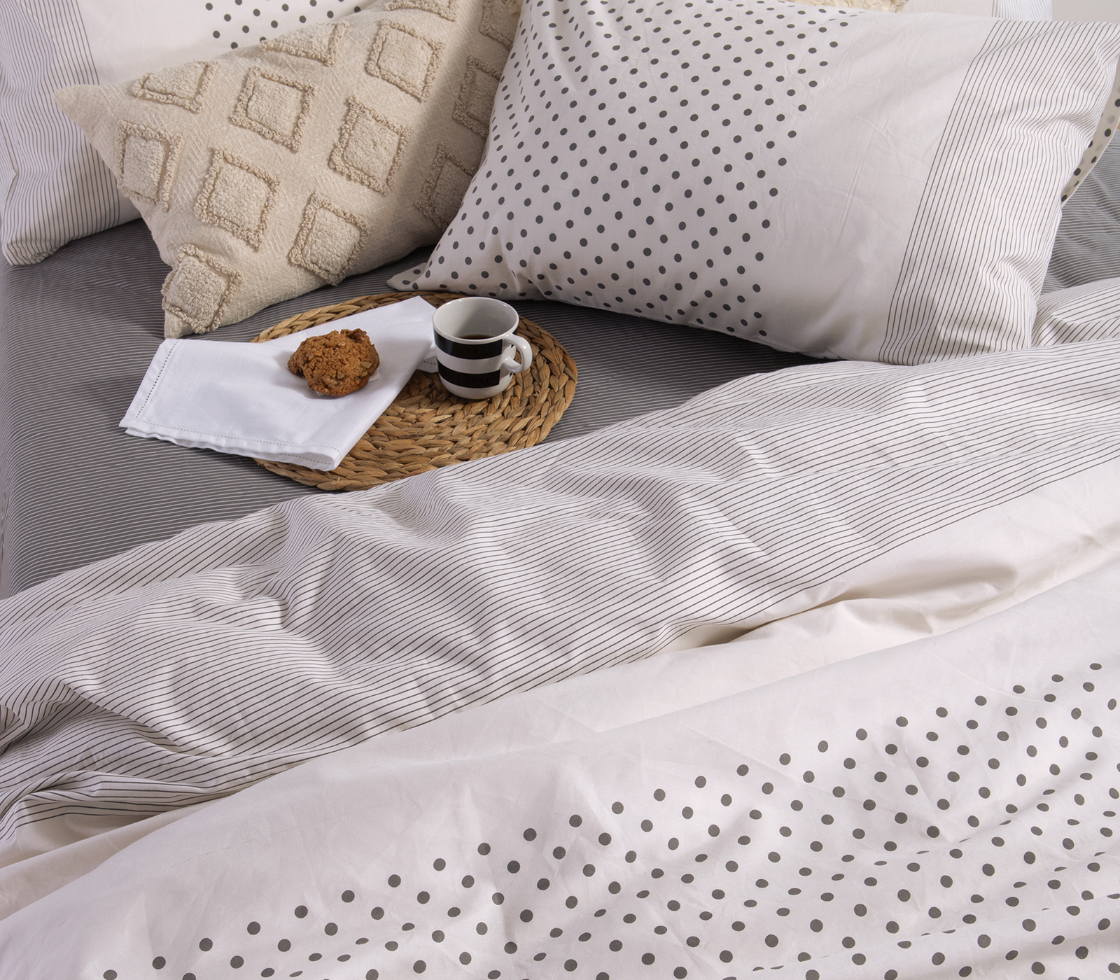 Σεντόνια Μονά Nef-Nef Homeware (Σετ)  Donter 170x270 Grey (με λάστιχο)