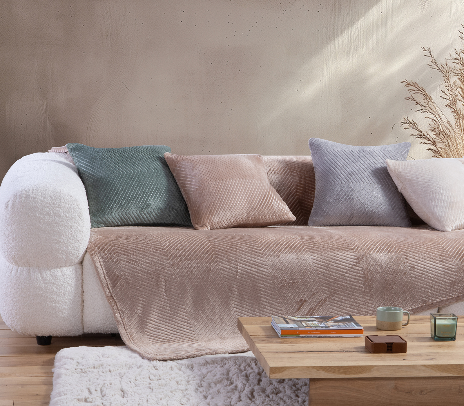 Ριχτάρι Πολυθρόνας Nef-Nef Homeware Dakari 130X180 Beige