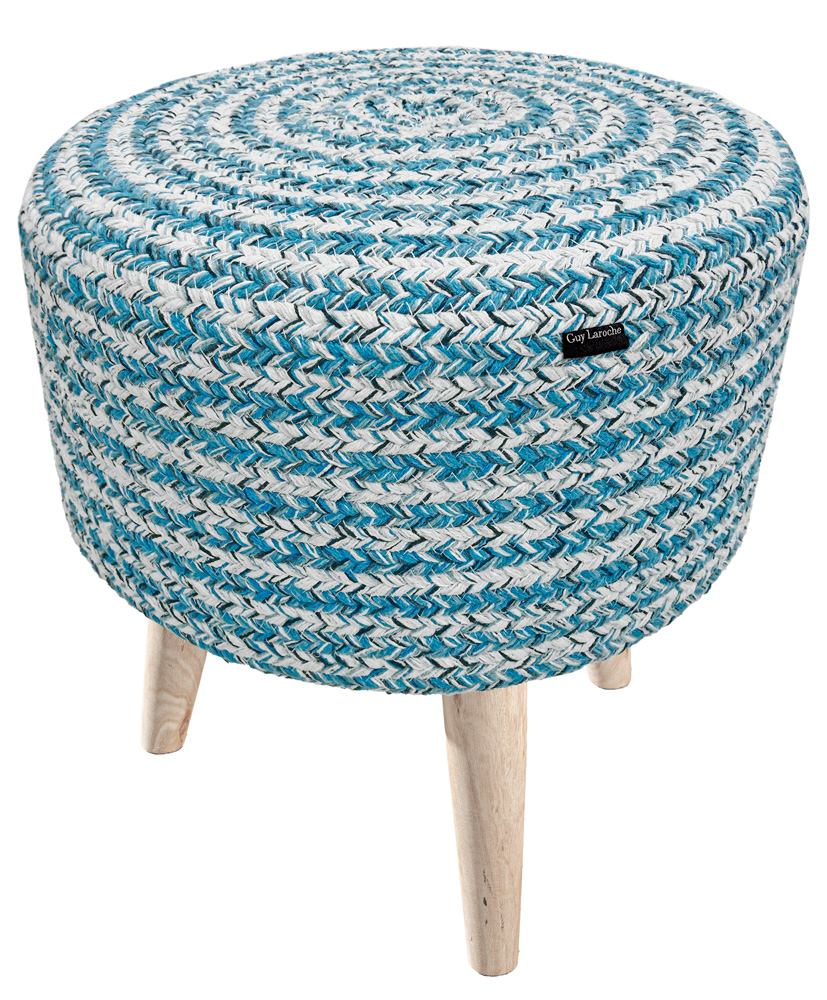 Πούφ Guy Laroche Stool Tonical Blue 40X40X40