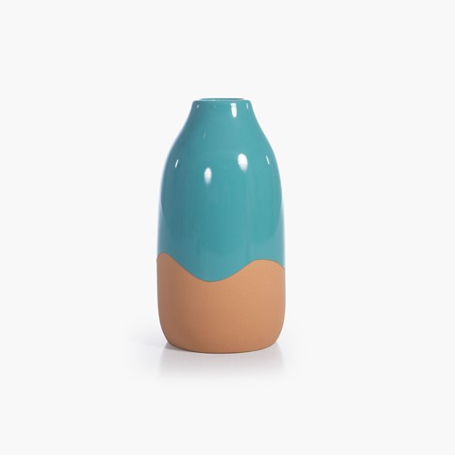 Βάζο Κεραμικό Nef-Nef Homeware Menza 11X11X21,5 Aqua