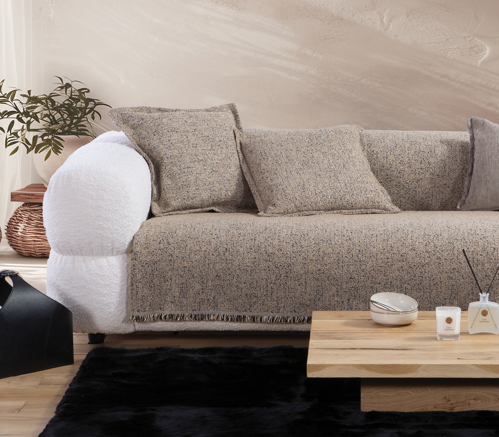 Ριχτάρι Τριθεσίου Nef-Nef Homeware Alamo 170X300 Beige