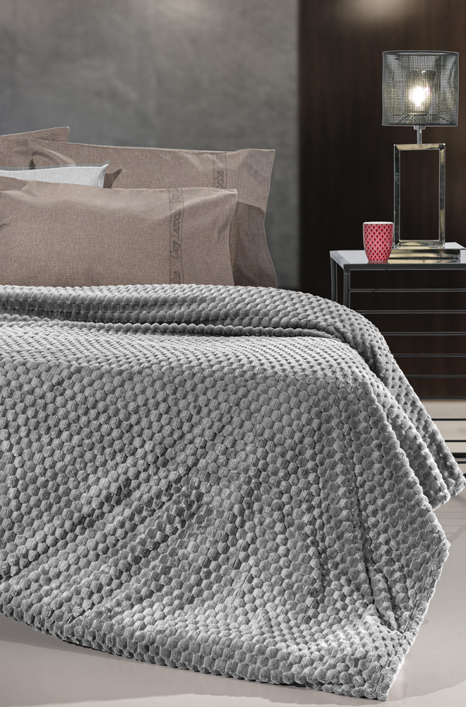 Κουβέρτα Υπέρδιπλη Guy Laroche Smoothie 220x240 Anthracite 