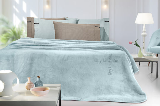 Κουβέρτα Βελουτέ Μονή Guy Laroche 160X220 Logo Indigo