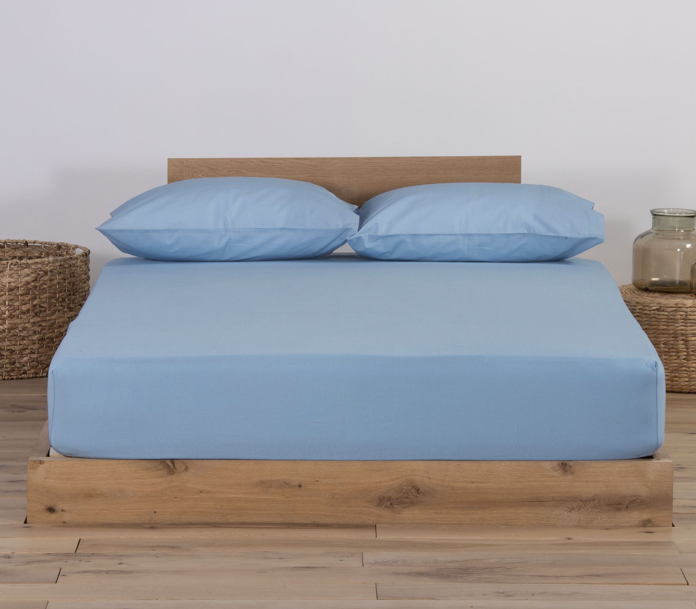 Σεντόνι Διπλό Nef-Nef Homeware Με λάστιχο 140Χ200+30 L.Blue