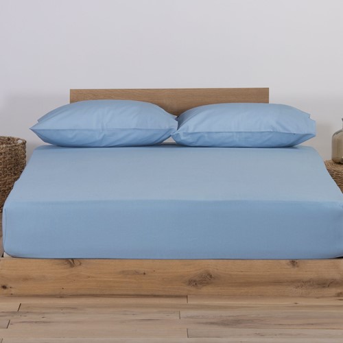 Σεντόνι Διπλό Nef-Nef Homeware Με λάστιχο 140Χ200+30 L.Blue