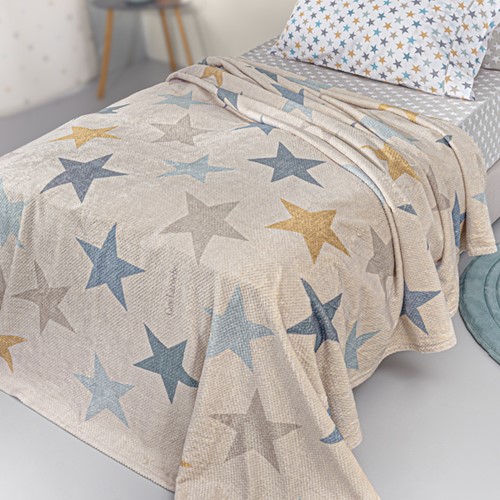 Κουβέρτα Μονή Fleece Guy Laroche Cosmos Ultra Soft 160x220 Natural