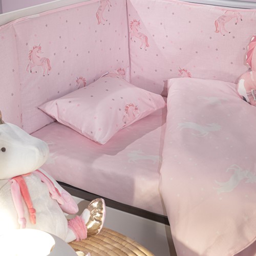 Βρεφικό Σετ Saint Clair Pinto Pink (Παπλωματοθήκη-Μαξιλαροθήκη-Πάντα)