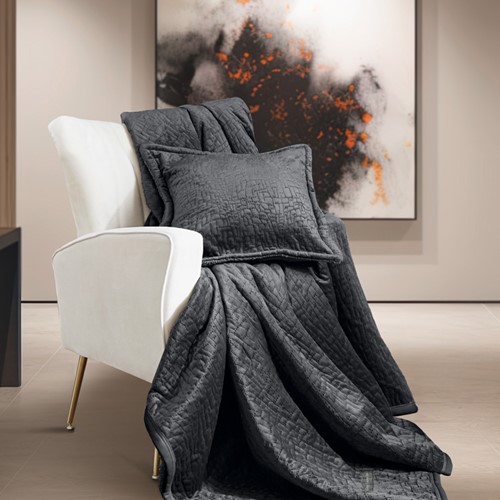 Ριχτάρι Πολυθρόνας Guy Laroche Bolzano Anthracite 130X170 + Mαξιλάρι 40X40+2.5 χωρίς γέμιση