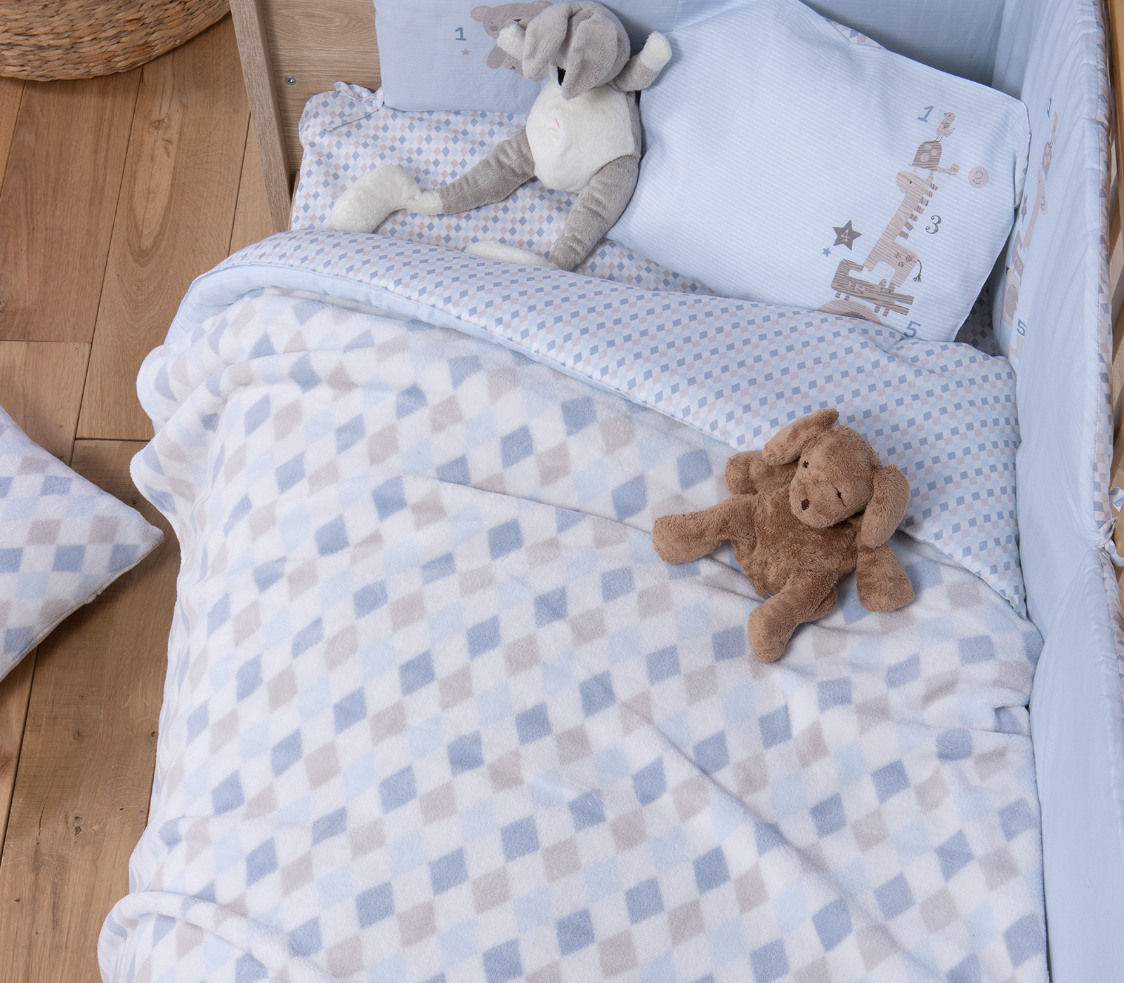  Βρεφική Κουβέρτα Kούνιας Nef-Nef Homeware Fleece Sweet Rhombus 110X150 Blue