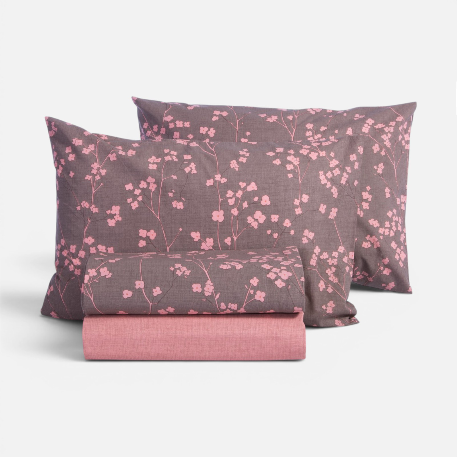Σεντόνια Υπέρδιπλα Nef-Nef Homeware Βαμβακερά με Λάστιχο Floriva 240Χ270 Brown