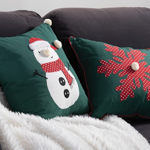 Χριστουγεννιάτικο Διακοσμητικό Μαξιλάρι Nef-Nef Happy Snowflake 45X45 Green