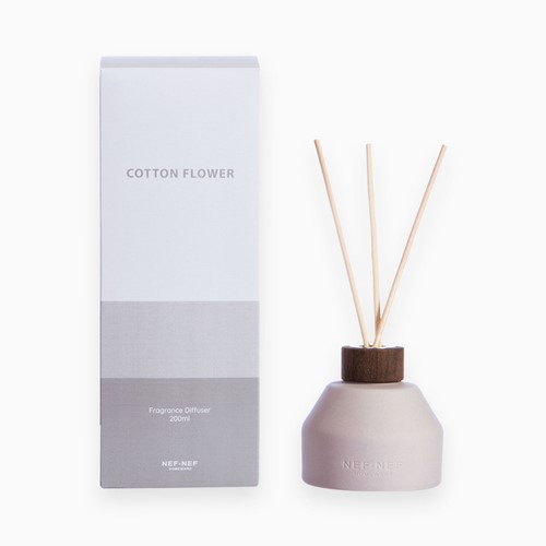 Αρωματικό Χώρου Στικς Nef-Nef Homeware Cotton Flowers 200ml Grey
