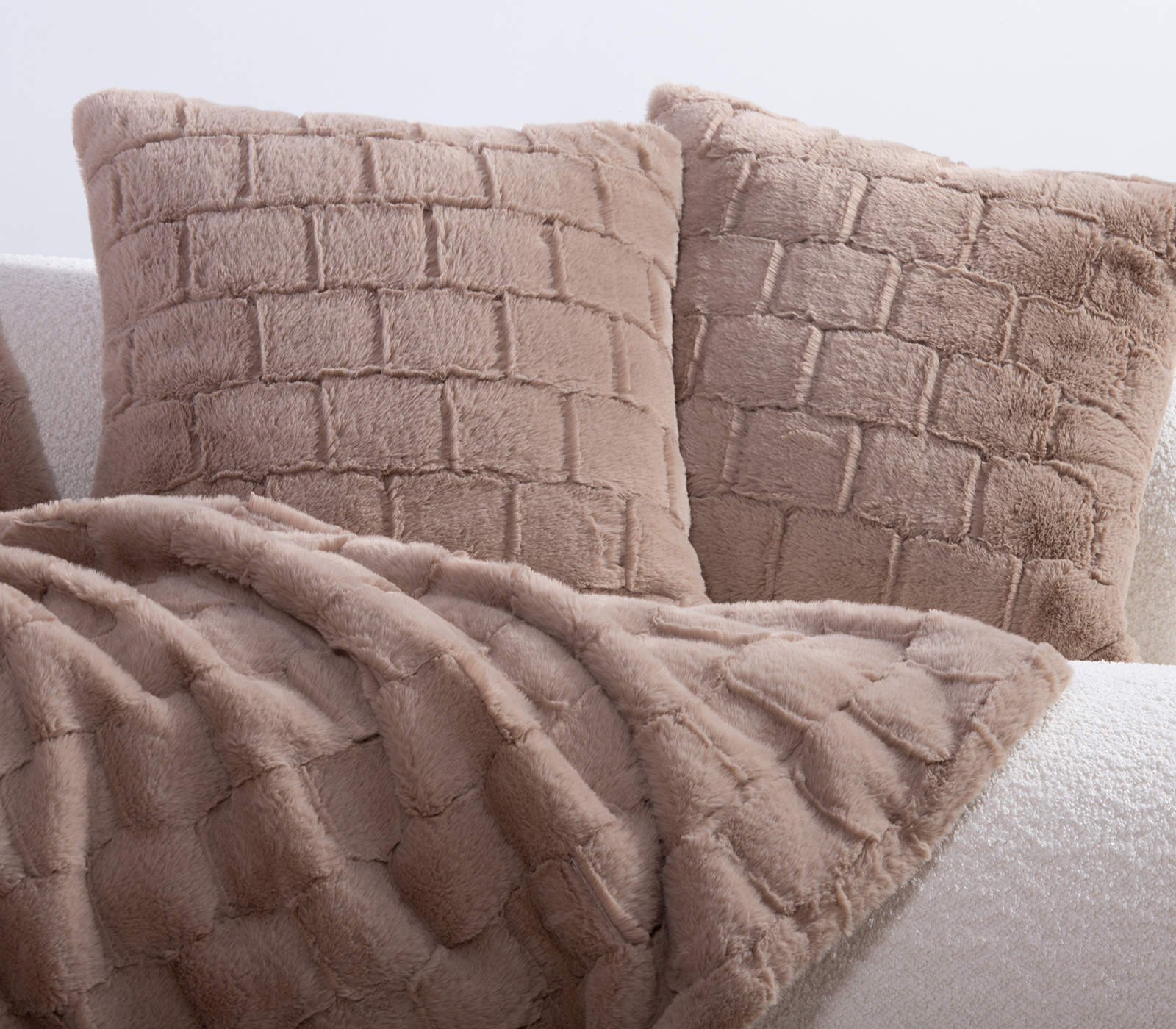 Διακοσμητικό Ριχτάρι Nef-Nef Homeware rabbit fur barlow 140X190 beige