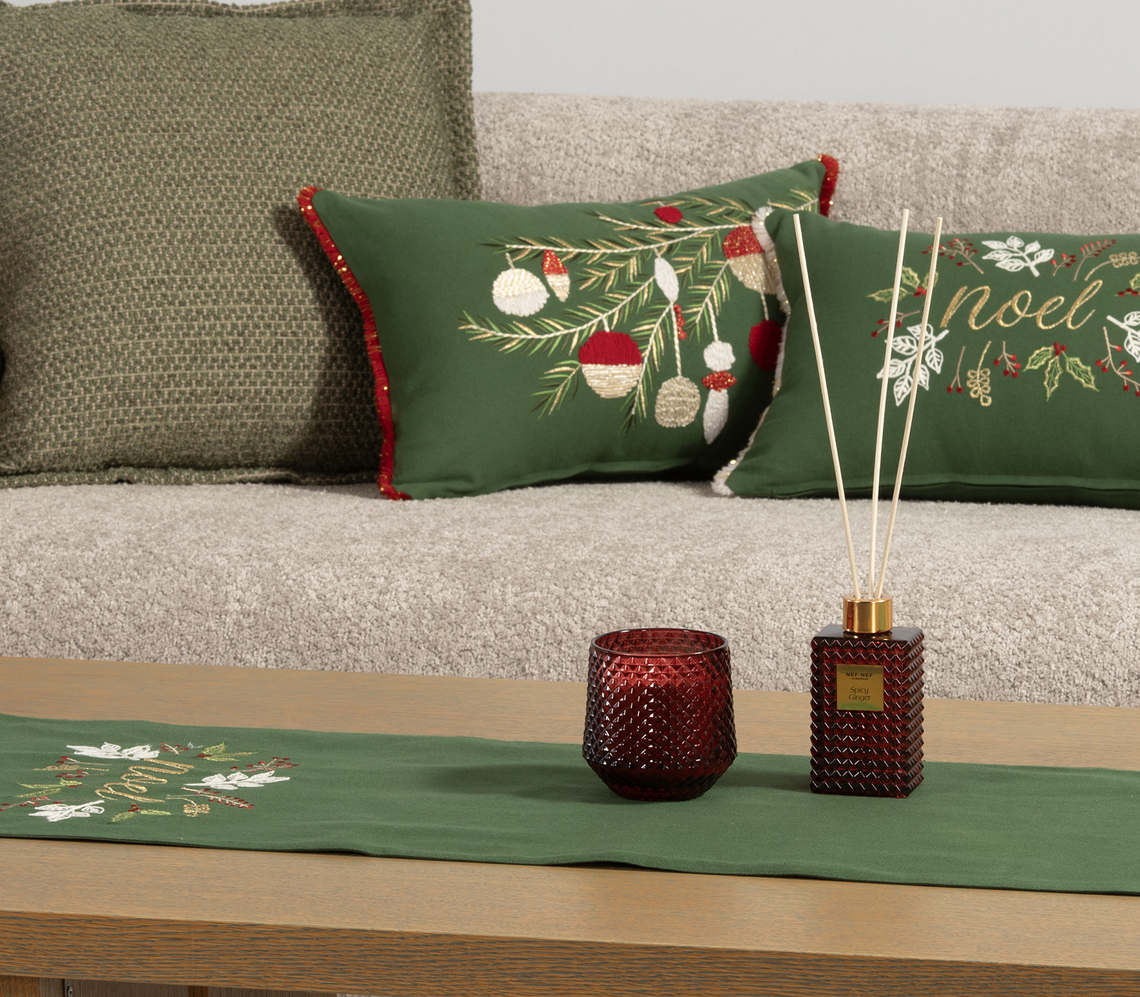 ΧΡΙΣΤΟΥΓΕΝΝΙΑΤΙΚΟ ΔΙΑΚΟΣΜΗΤΙΚΟ ΜΑΞΙΛΑΡΙ NOEL VERDE 30X45 NEF-NEF HOMEWARE