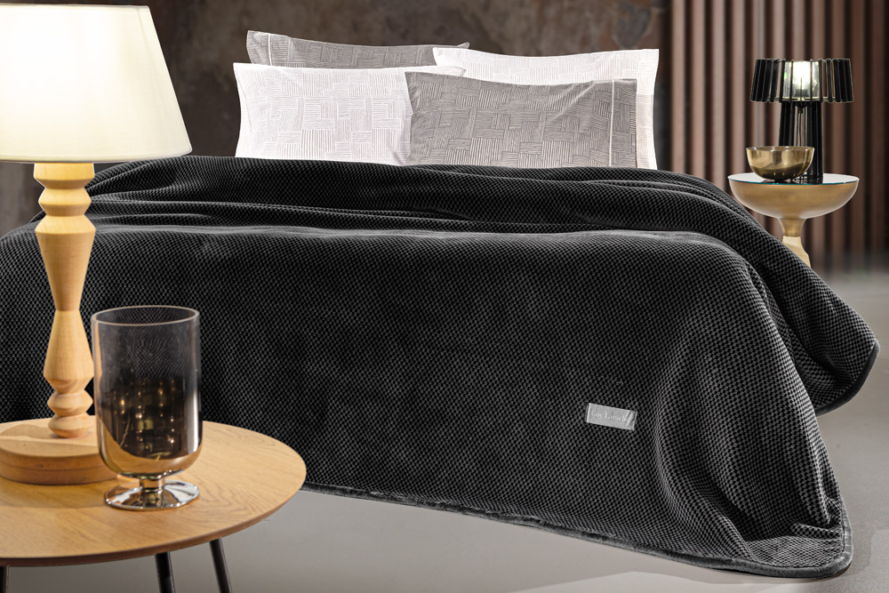 Κουβέρτα Μονή Guy Laroche Cheval 160x220 Anthracite