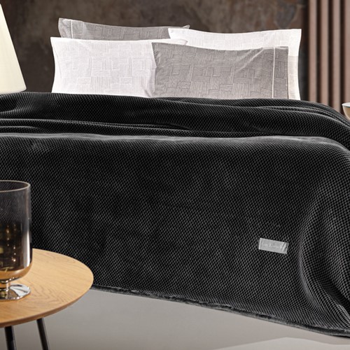 Κουβέρτα Μονή Guy Laroche Cheval 160x220 Anthracite