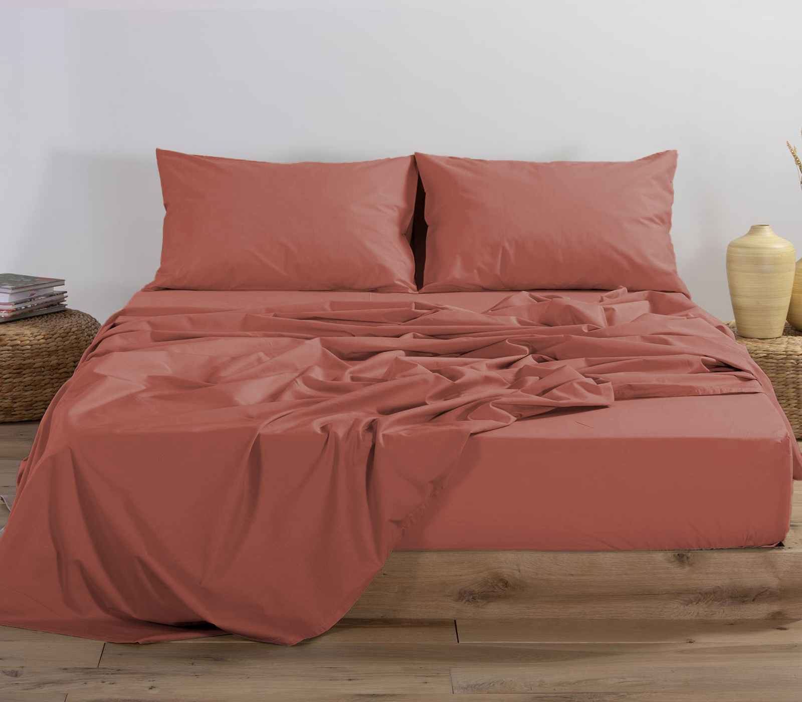  Σεντόνι Υπερδιπλο Nef-Nef Homeware Basic 240X270 Teracotta
